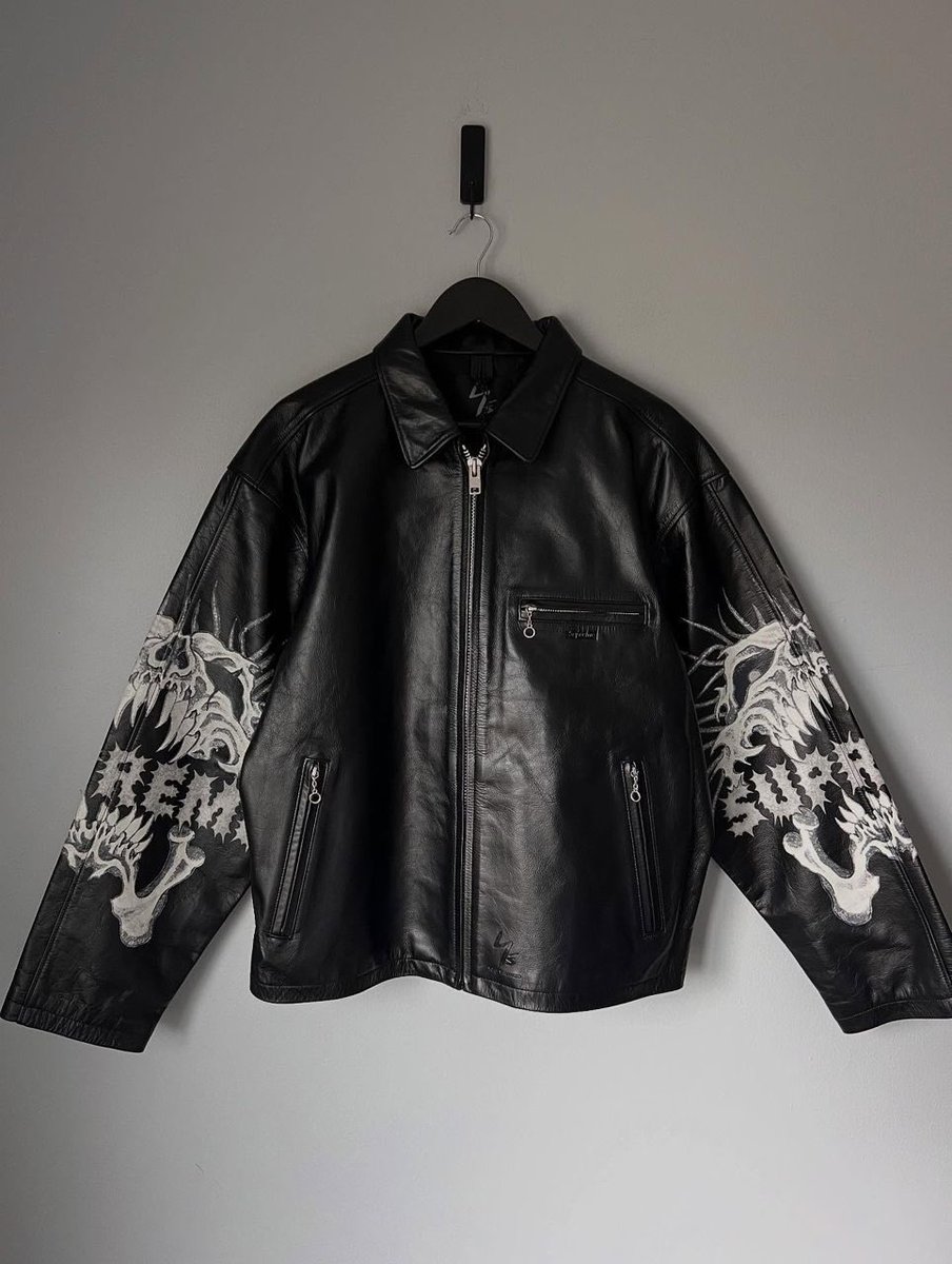 Supreme Y's by Yohji Yamamoto Leather Jacket Black - FW25