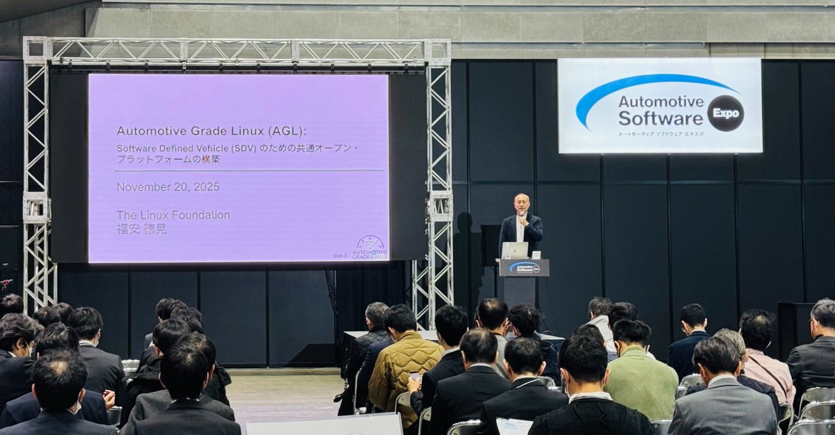 Linux_Fdtn_JP's tweet image. #EdgeTech+ Automotive Software Expo
@autogradelinux セッション
「Automotive Grade Linux (AGL): Software Defined Vehicle (SDV) のためのオープンプラットフォームの構築」
にご参加いただいた皆様、誠にありがとうございました！