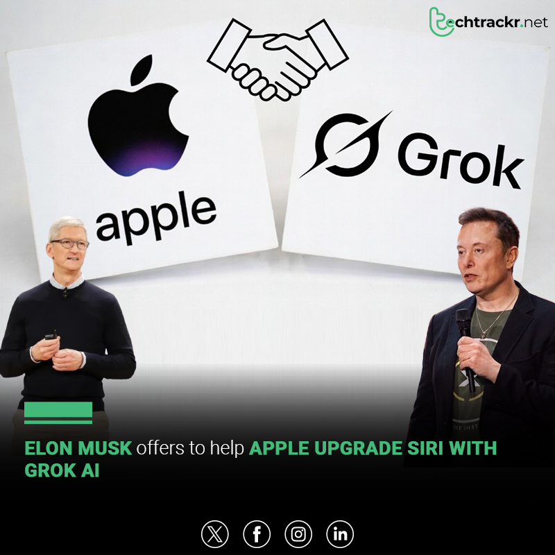TechTrackr_net's tweet image. Elon Musk said he’s open to helping Apple upgrade Siri with xAI’s Grok 4.1, replying “I’m down” to a viral post. Apple hasn’t responded.

#ElonMusk #Apple #Siri #Grok41 #xAI #TechNews #AIUpgrade #Innovation #TechTrackr #TechNews