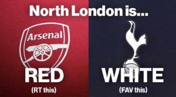 North London is…

Red →RT
White → ♡