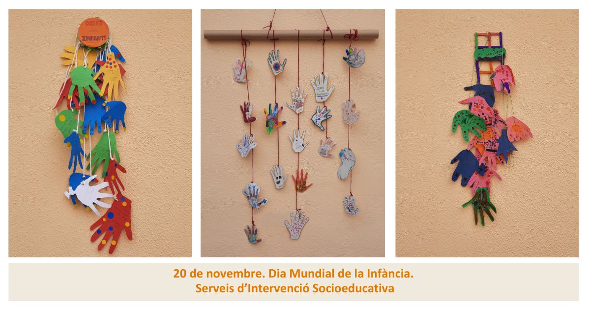 🌐 Dia Mundial de la Infància
Els nens i nenes dels SIS que acompanyem han elaborat un mòbil ple de mans, on han escrit aquells drets fonamentals que volen i poden exercir. Uns drets molt bàsics que sovint no són respectats.
Ajudem-los a conèixer-los i fer-los valdre, cada dia.