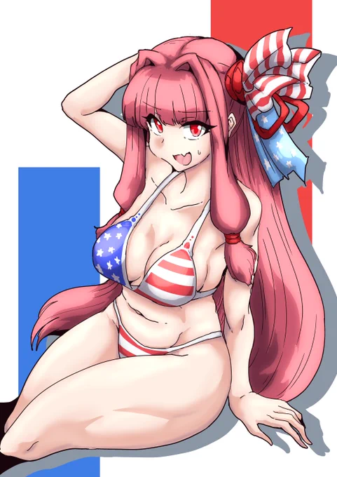 今日の日課は星条旗ビキニ茜ちゃんです