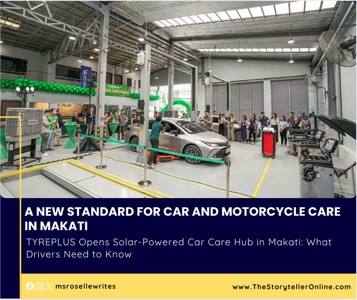 TYREPLUS just opened its newest car and motorcycle service hub in Makati and it’s fully powered by the sun! Enjoy top-quality vehicle services PLUS a free safety diagnostic check. Check out what makes this branch a game-changer for Metro Manila drivers! thestorytelleronline.com/2025/11/tyrepl…