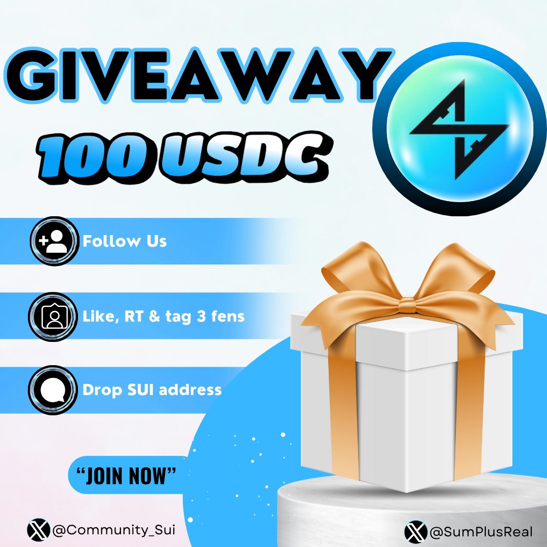 Community_Sui's tweet image. GIVEAWAY CAMPAIGN 🪂

Sumplus, an AI-powered Stablecoin Protocol for diversified on-chain yield. We&apos;re sharing some gifts for our loyal community!

🎁 Rewards: 100 USDC

1️⃣ Follow us @SumPlusReal &amp;amp; @Community_Sui
2️⃣ Like, RT, and tag 3 fens
3️⃣ Drop your Sui wallet address below…