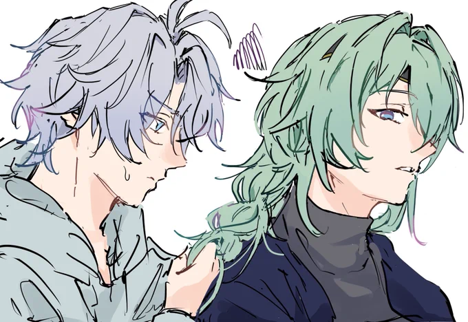 リクエストで頂いたに髪を結ってもらう先生 #phainaxa