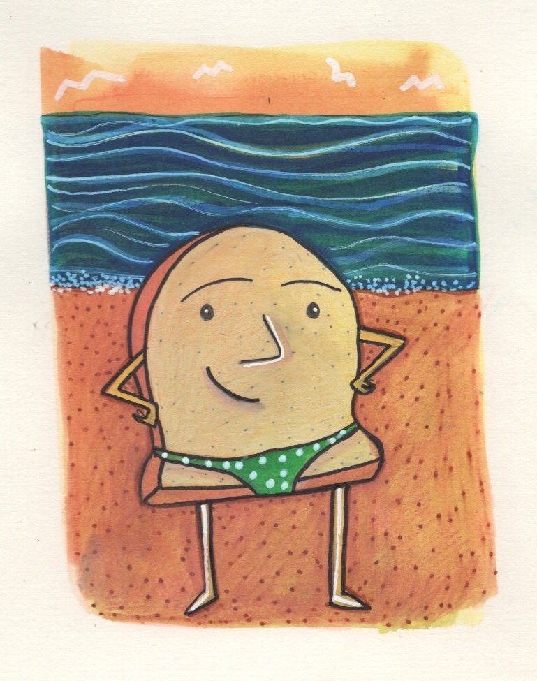 Just a piece of bread working on his tan.  #beachtime #nancycarlsonstudios #snowtoast