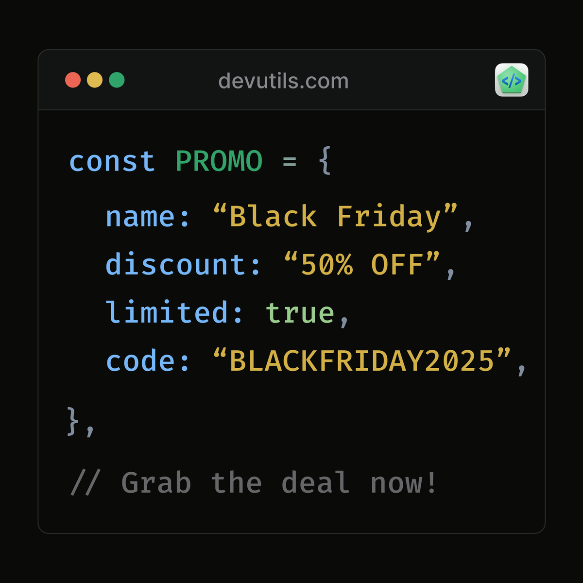 devutils_app's tweet image. 50% OFF all DevUtils plans 🔥🔥🔥

Code: BLACKFRIDAY2025

👉 Limited time. Grab the deal now: devutils.com