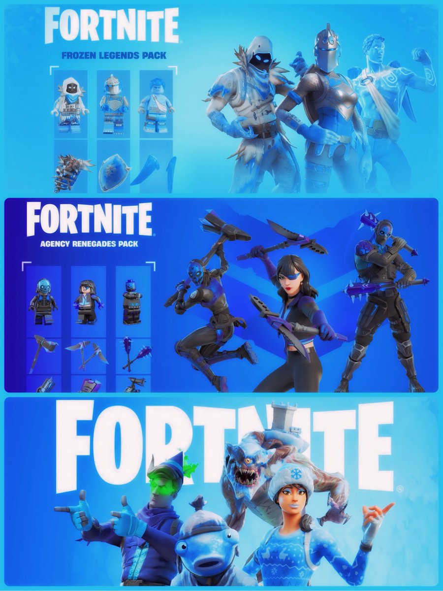 emyan77's tweet image. 🎉 Fortnite Pack of choice Giveaway 🥳

ONE winner 🏆 any pack they want from these 3 🙌🏻

❄️ Frozen Legends Pack 
🐻 Polar Legends Pack (USA region only)
🕵🏻‍♂️ Agency Renegades Pack

How to Enter:
- Follow me @emyan77 and @LinIsCrazy 
- Like ♥️ &amp;amp; Repost 💞
- comment what pack you…