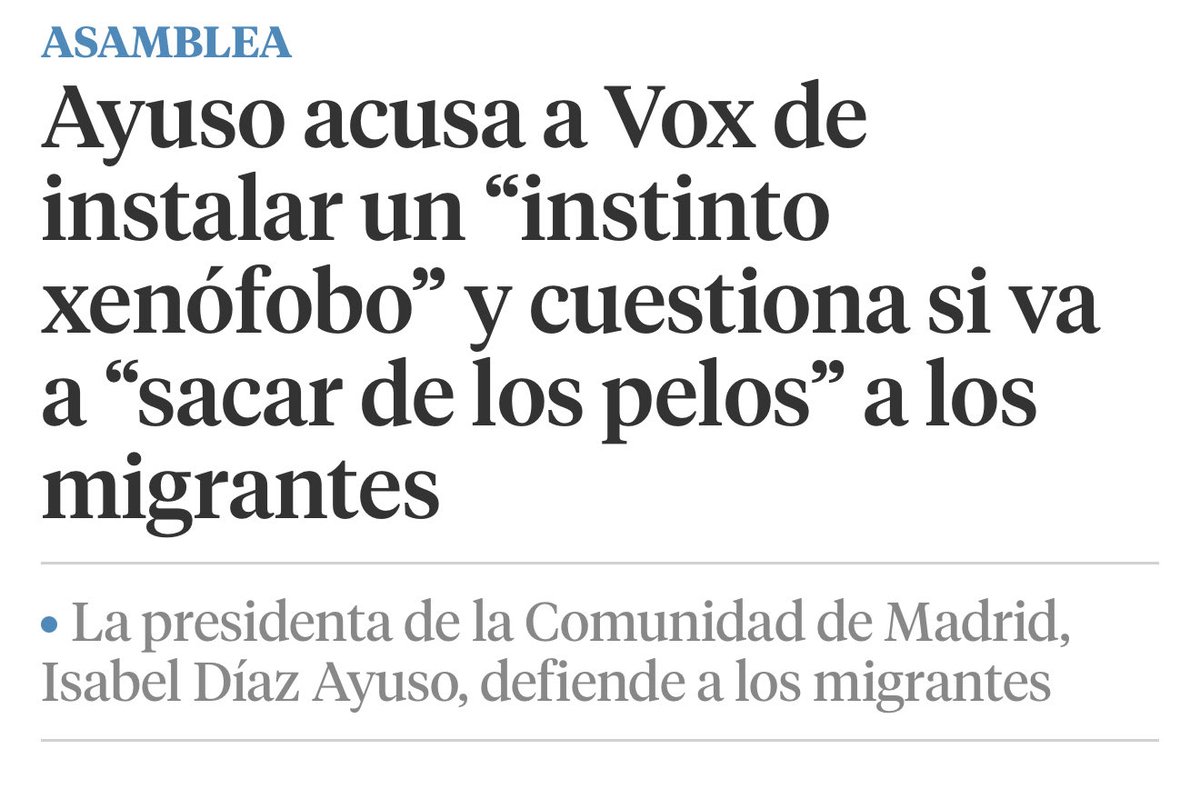 Isabelperezmoi1's tweet image. Así que el famoso “giro” del PP en inmigración, de Ayuso a Feijóo, consiste en asumir el discurso de la extrema izquierda 🤔

Los españoles tomarán nota.