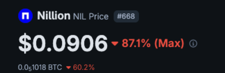 onchainquant's tweet image. Finally a project name that matches the price action

$NIL