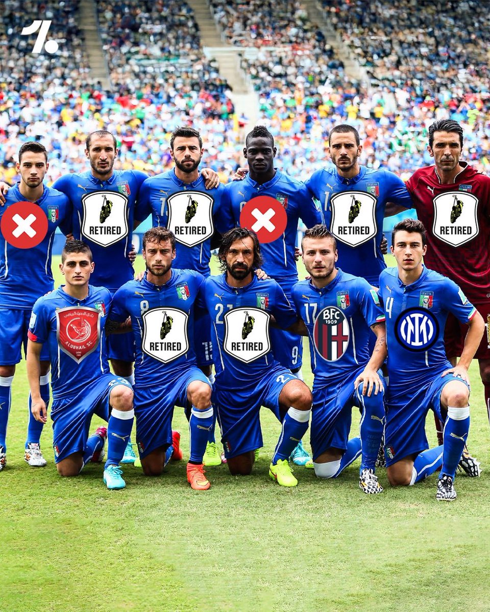 💥🇮🇹イタリア代表が最後に出場した2014年W杯での先発メンバーのうち