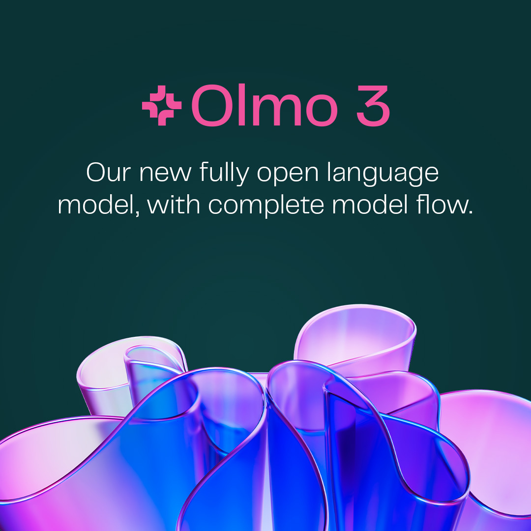 natolambert's tweet image. We present Olmo 3, our next family of fully open, leading language models. 
This family of 7B and 32B models represents:

1. The best 32B base model.
2. The best 7B Western thinking &amp;amp; instruct models.
3. The first 32B (or larger) fully open reasoning model.

This is a big…