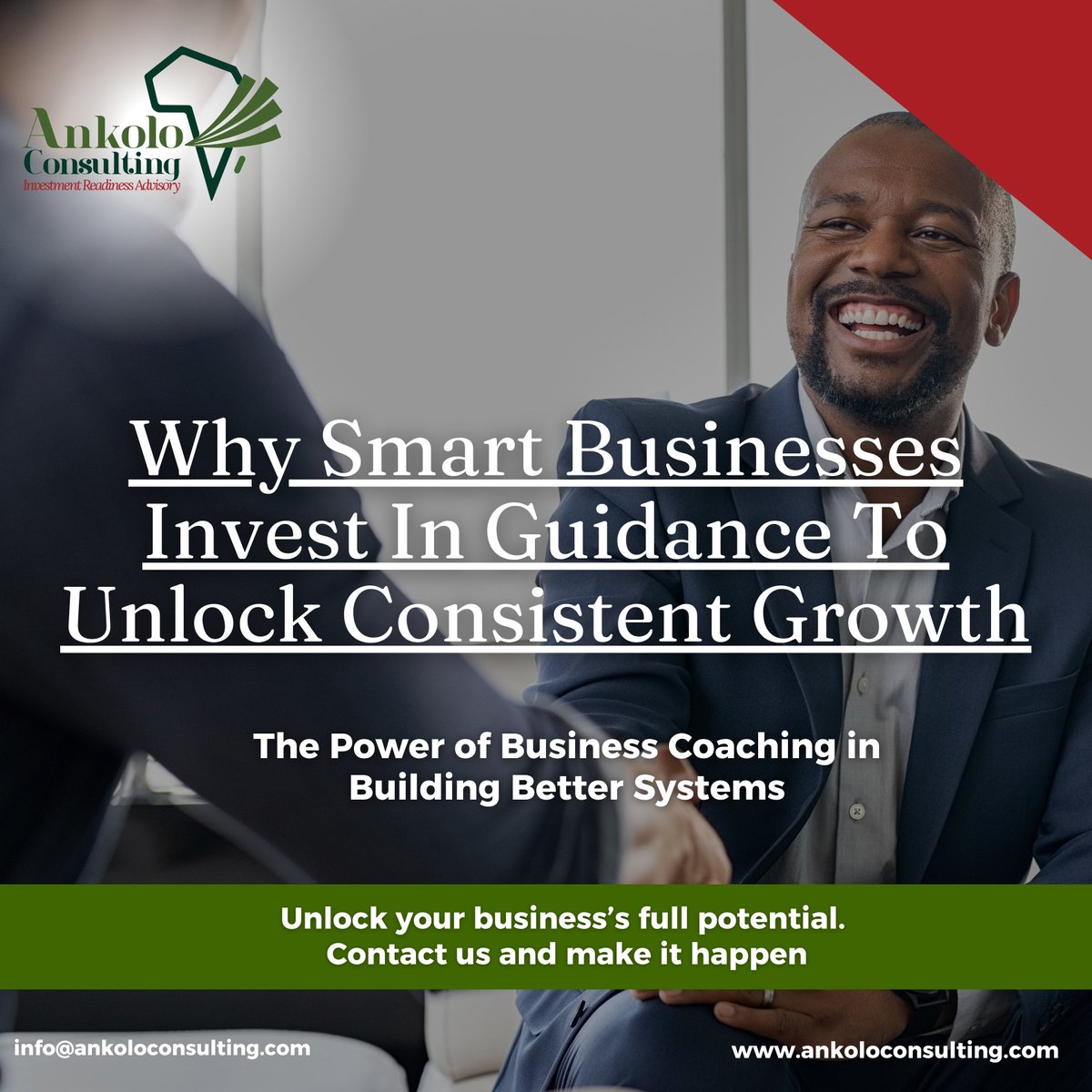 Ankolo_Consult's tweet image. Every business owner wants growth, but it doesn’t happen by chance. 

Business coaching helps you fix what’s holding you back, align your team, build systems, and turn ideas into consistent results. 

Ready to grow? Contact us today.

#BusinessCoaching #SmartGrowth #Entrepreneur