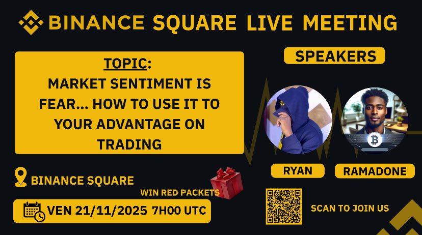 🔥 We’re going LIVE on Binance Square!
Let’s break down market sentiment, and how to turn scary charts into real trading opportunities 👀

🗓️ Nov 21 • 7 PM UTC
🎁 Red packets will be flying during the session!

💬 Got a question? Drop it—we’ll pick the best ones to answer live.