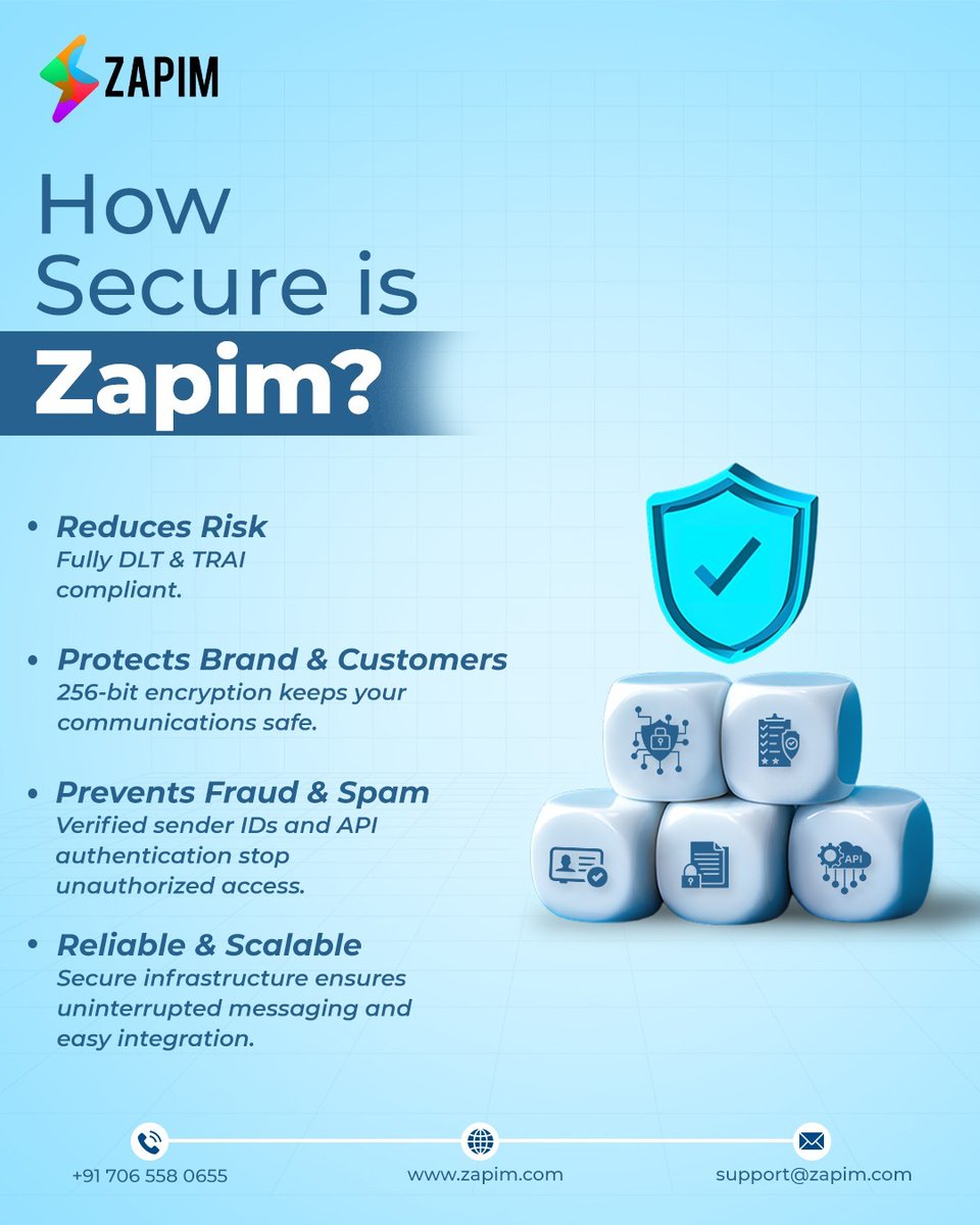 zapim_com's tweet image. Your communication deserves the highest level of security. 🔒
Learn more about how Zapim keeps your communications safe – tap the link in our bio! 🔗
#Zapim #CPaaS #MessagingSecurity #DigitalTrust #FraudPrevention #BusinessContinuity #SecureMessaging #BrandProtection