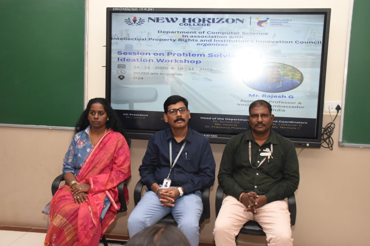 NhckOfficial's tweet photo. Empowering young minds through problem-solving and creative ideation. 
A productive session for our BCA V Semester students at the Department of Computer Science.
#Innovation #Education #NewHorizonCollege #MHRD #MOE https://t.co/SMim0CpdGj