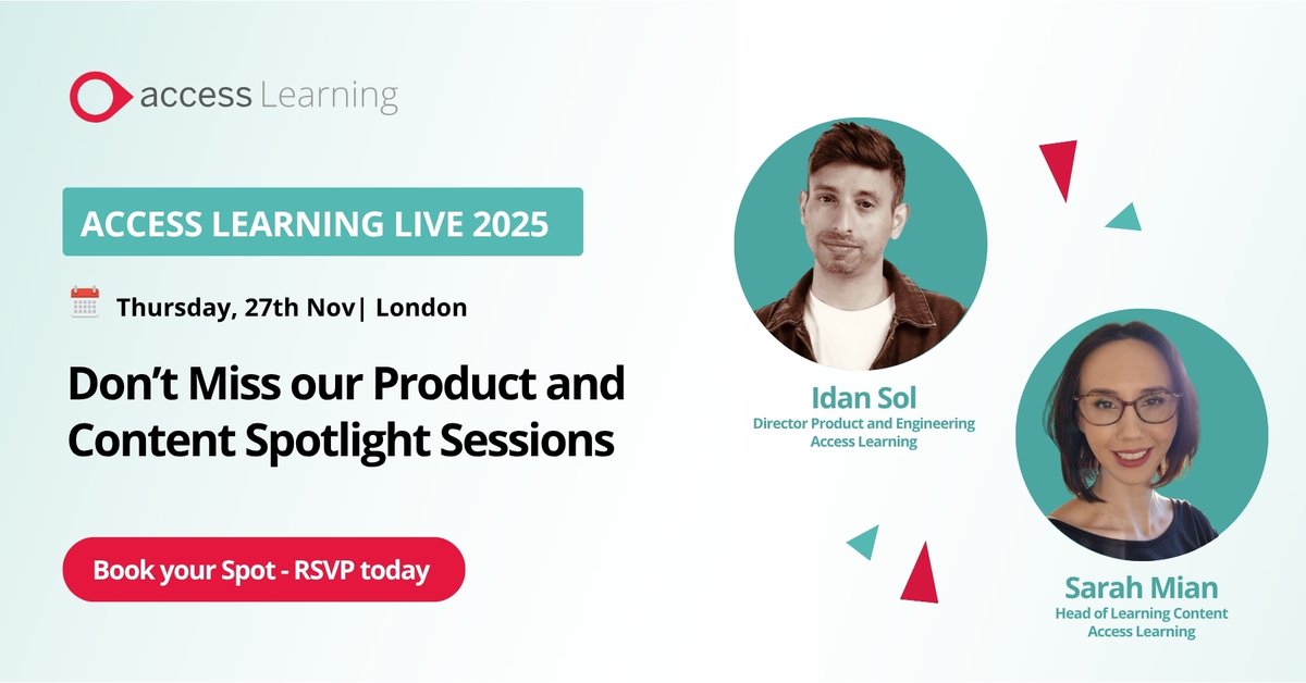 Access_LMS's tweet image. 🌟 Exclusive Product &amp;amp; Content Innovations at Access Learning Live 2025 🌟 

We’re excited to announce that Idan Sol &amp;amp; Sarah Mian will be unveiling major #product and #content innovations at this year’s #AccessLearningLive

Secure your spot: ow.ly/a3Cu50Xu8Xn #CustomerEvent