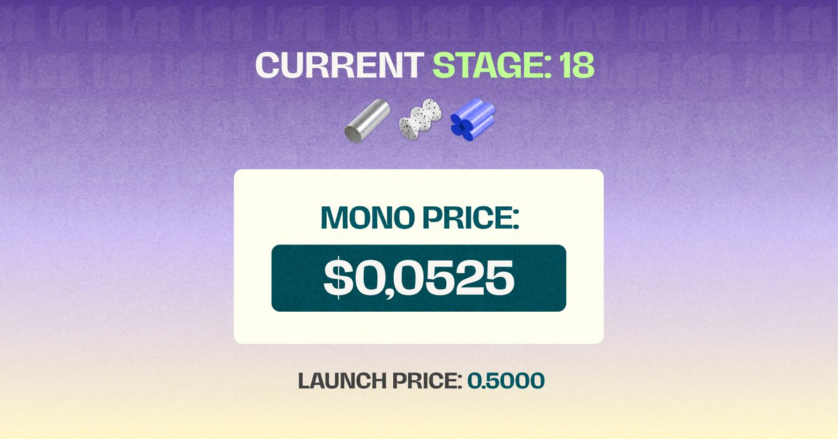 mono_protocol's tweet image. Stage 18 is live! ⚡️

👉 Join now: monoprotocol.com