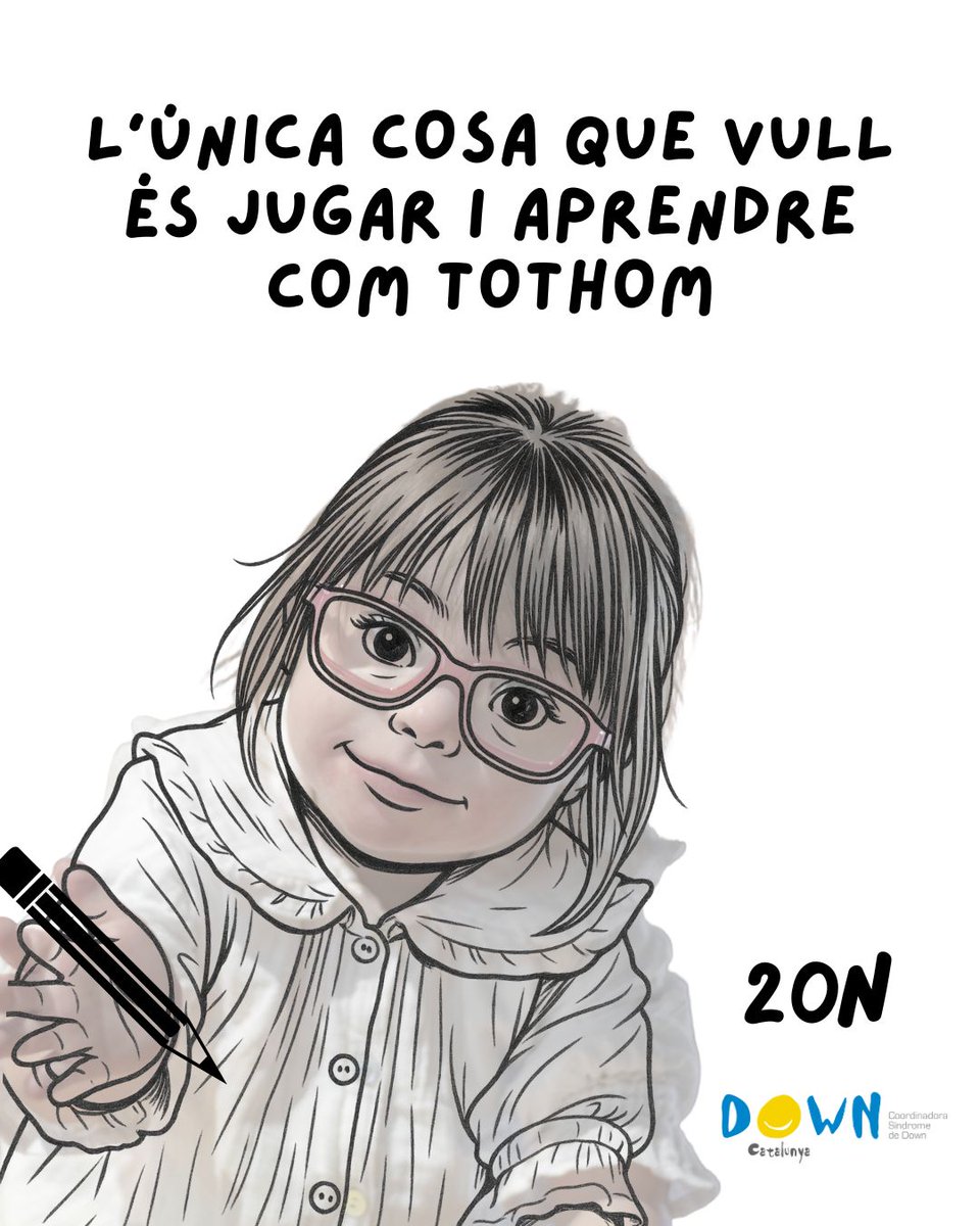 PEL 20-N Trenquem amb el capacitisme.

Ells no han de conquerir cap dret, perquè ja els tenen reconeguts. Cal garantir que els puguin exercir.

Llegeix més aquí: sindromedown.cat/pel-20n-trenqu…