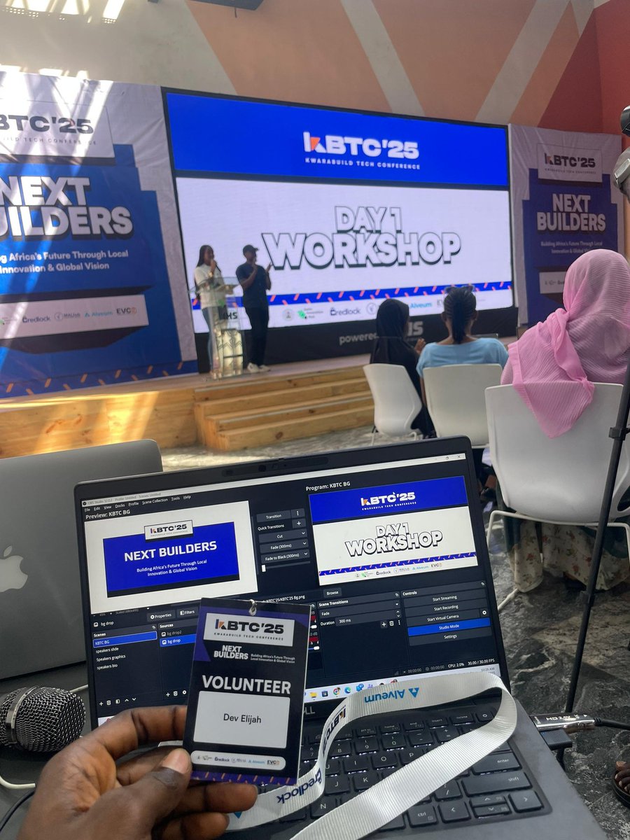 develijah3's tweet image. Handling the technical aspect of #KBTC25 event by @kwarabuild 

Day 1