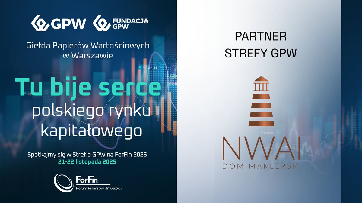 Jesteśmy Partnerem Strefy GPW podczas forum ForFin 2025, które odbędzie się 21–22.11 na PGE Narodowym.

W trakcie naszego warsztatu - 21.11 o 11:15 w strefie GPW - poruszymy temat płynności i jej znaczenia dla emitentów i inwestorów.

Zapraszamy!