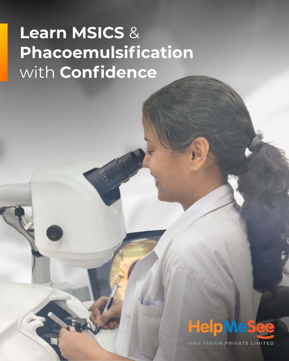 HMS_Vision's tweet image. #HelpMeSee offers training for both #MSICS and #Phacoemulsification. Whether you’re a beginner or experienced, we’ve got you covered with standardized curriculum and objective feedback.