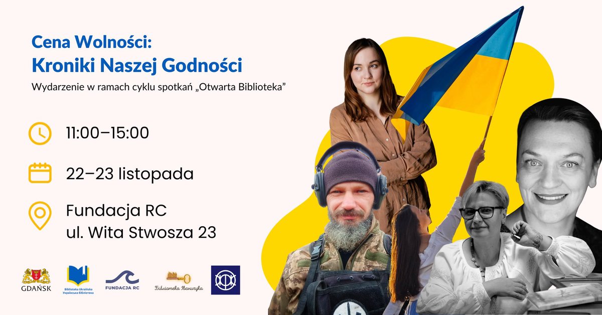 Ist jemand die Tage in Gdansk? 
22.–23. November, 11.00–15.00 Uhr 
Reihe von Treffen zum Thema „Der Preis der Freiheit. Chroniken unserer Würde”. 
Weitere Infos: ⬇️