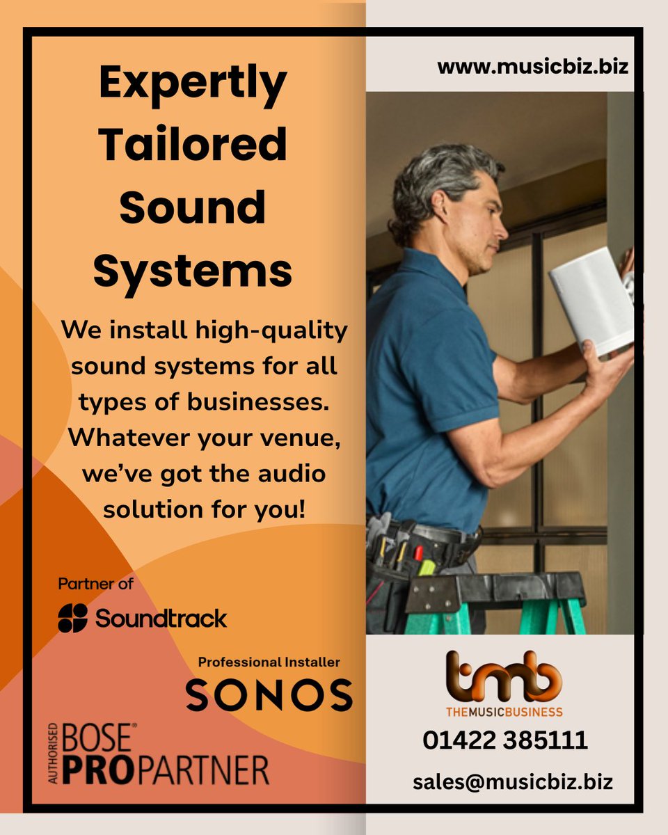 SonosUKDealer's tweet image. Contact The Music Business today to
get your business sounding better than ever!

#MusicForBusiness #soundtrack #SoundSystemExperts #soundsystem #bosepropartner
#boseprofessional #SonosPartner #musicservice
#soundtrackplayer #music #soundsystem 
#MusicForBusiness #musicbiz