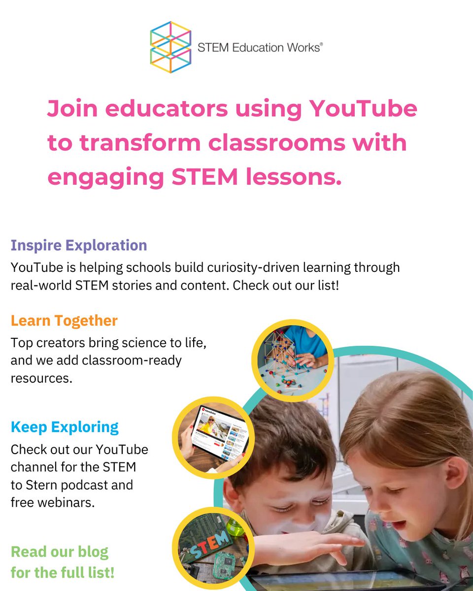 STEMeduWorks's tweet image. Ready to make STEM lessons more engaging? 

These 9 YouTube channels are filled with experiments, challenges, and inspiring lessons your students will love. Read our blog for the full list!

🔗: links.schooldatebooks.com/4nPogEb

#STEMEducationWorks #YouTube #STEMResources #OnlineLearning