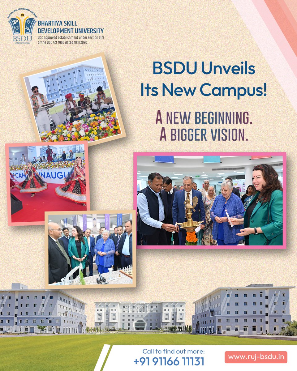 BSDU unveils its new campus—marking a bold new beginning and an even bigger vision.

#BSDUJaipur #Bvoc #BSDUSkills #nextGeneration #SkillDevelopment
