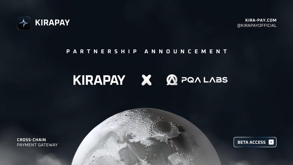 KiraPayOfficial's tweet photo. KIRAPAY x PQA Labs — Building Future-Ready Payments

We’re partnering with @pqalabs to combine post-quantum security with #KIRAPAY’s intent-based, cross-chain payment layer.

Secure fully on-chain settlement. Support for all major blockchain networks. Built for builders who need simple, scalable, and reliable payment infrastructure.

A safer foundation for the next era of digital value.
#Web3 #Blockchain #CryptoPayments #FutureFinance