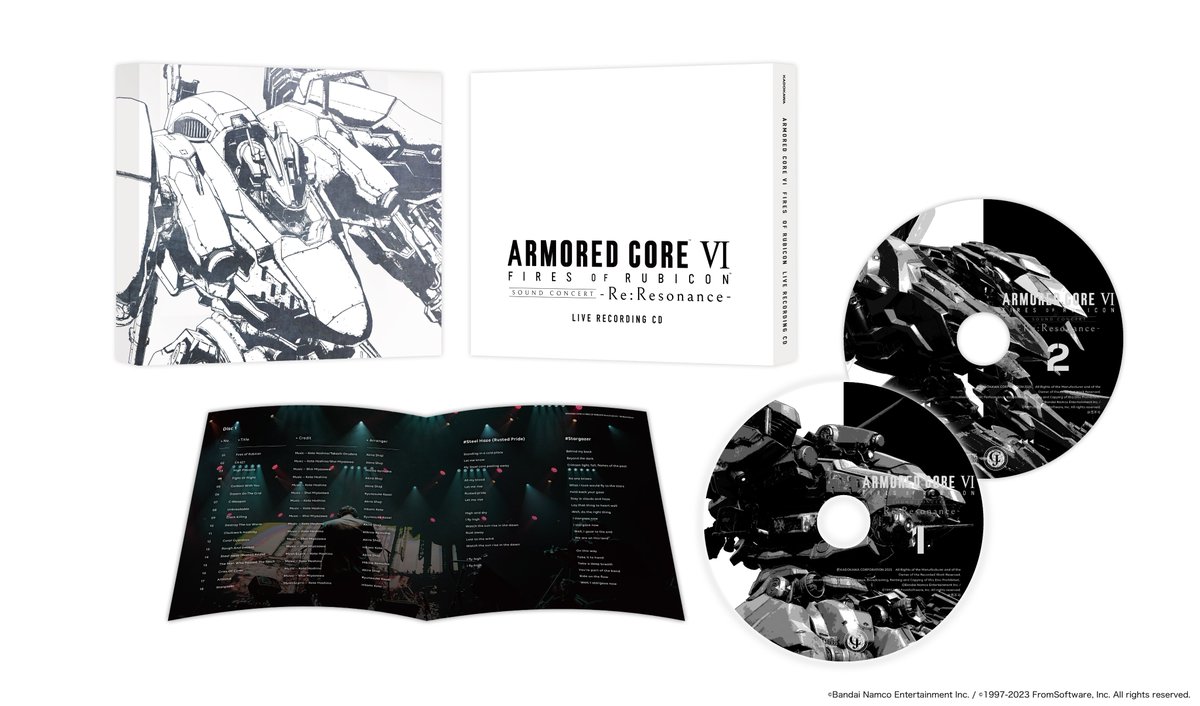 kadokawa_anieve's tweet image. The live recording CD from the Tokyo performance of 「ARMORED CORE VI FIRES OF RUBICON Sound
Concert –Re:Resonance–」 is now available for made-to-order pre-purchase only.
This 2-disc album features 25 orchestral arrangements of classic and new tracks from the ARMORED CORE…