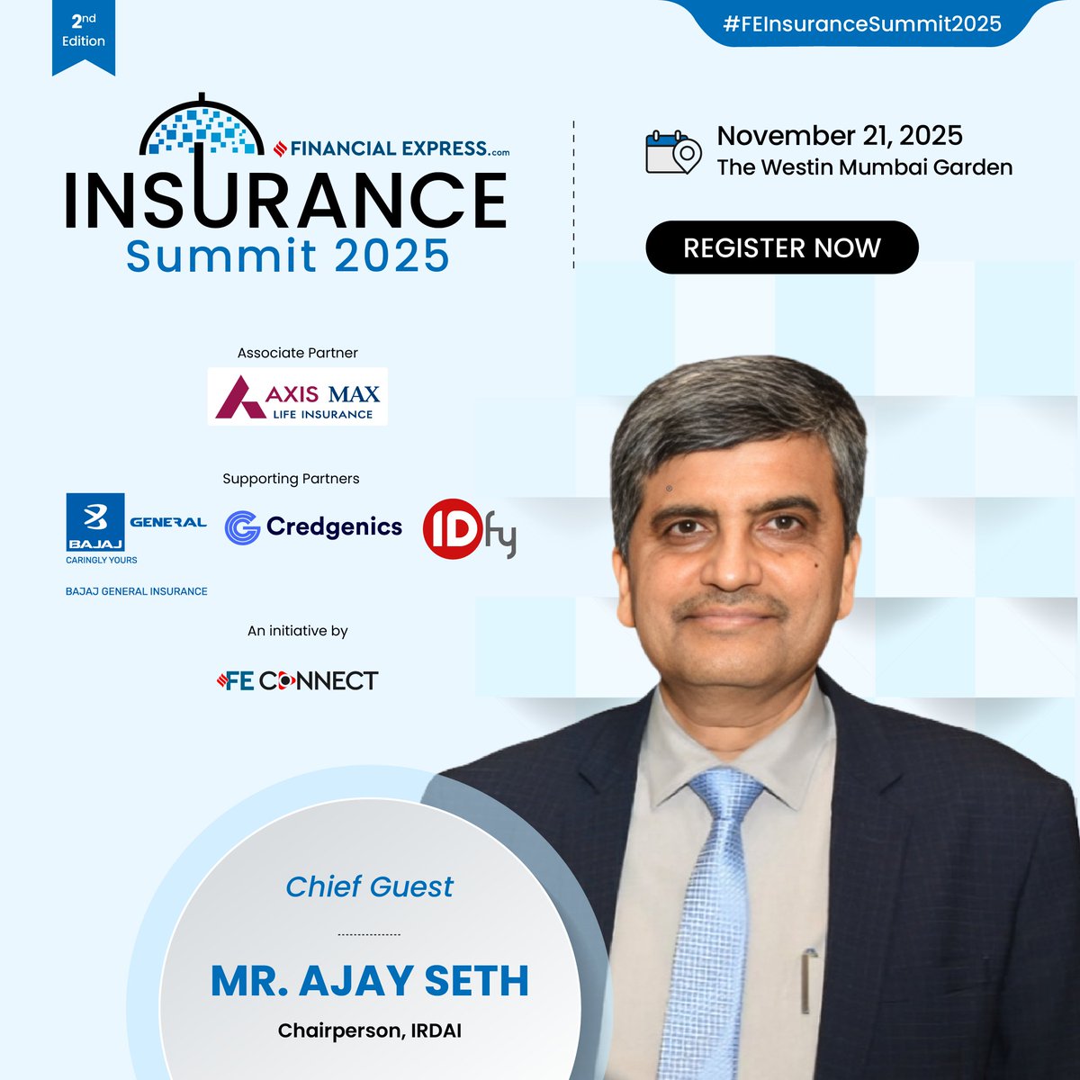 A powerhouse gathering led by Chief Guest Mr Ajay Seth, Chairperson, IRDAI, supported by leading partners, 25+ expert voices, and 8+ strategic sessions.   

Secure your spot! 
Register Now: shorturl.at/ShC5w

<a href="/AxisMaxLifeIns/">Axis Max Life Insurance</a> | @Credgenics | <a href="/bajajgeneral/">Bajaj General Insurance</a> | IDfy