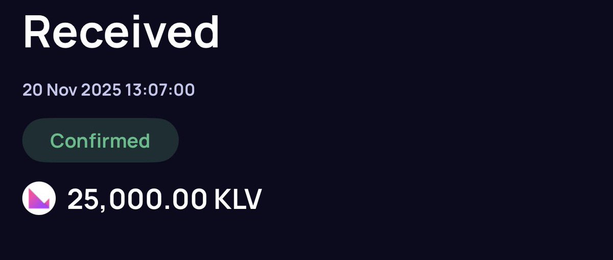 Another 25k $KLV received from <a href="/velix_vlx/">VELIX</a> to provide clothes or t-shirts for our next donation ❤️🙏

Big thank you team ❤️🙏 We appreciate ❤️❤️💙🙏
