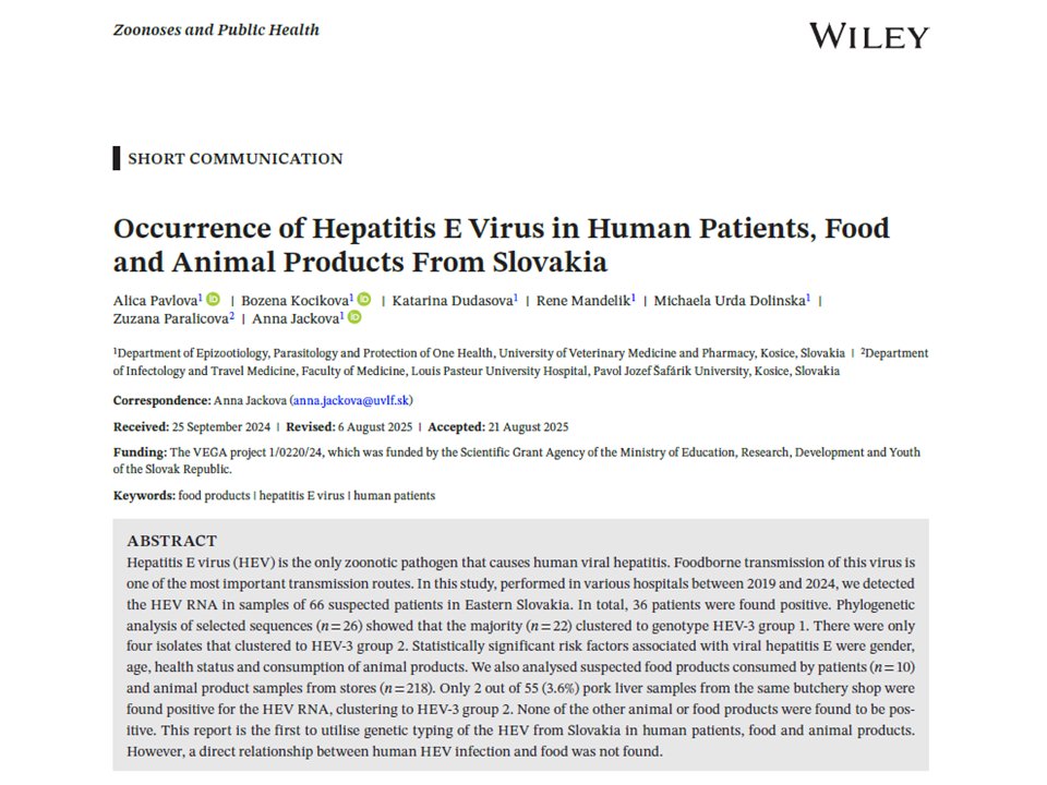 Dept of Epizootiology, Parasitology and One Health tweet media