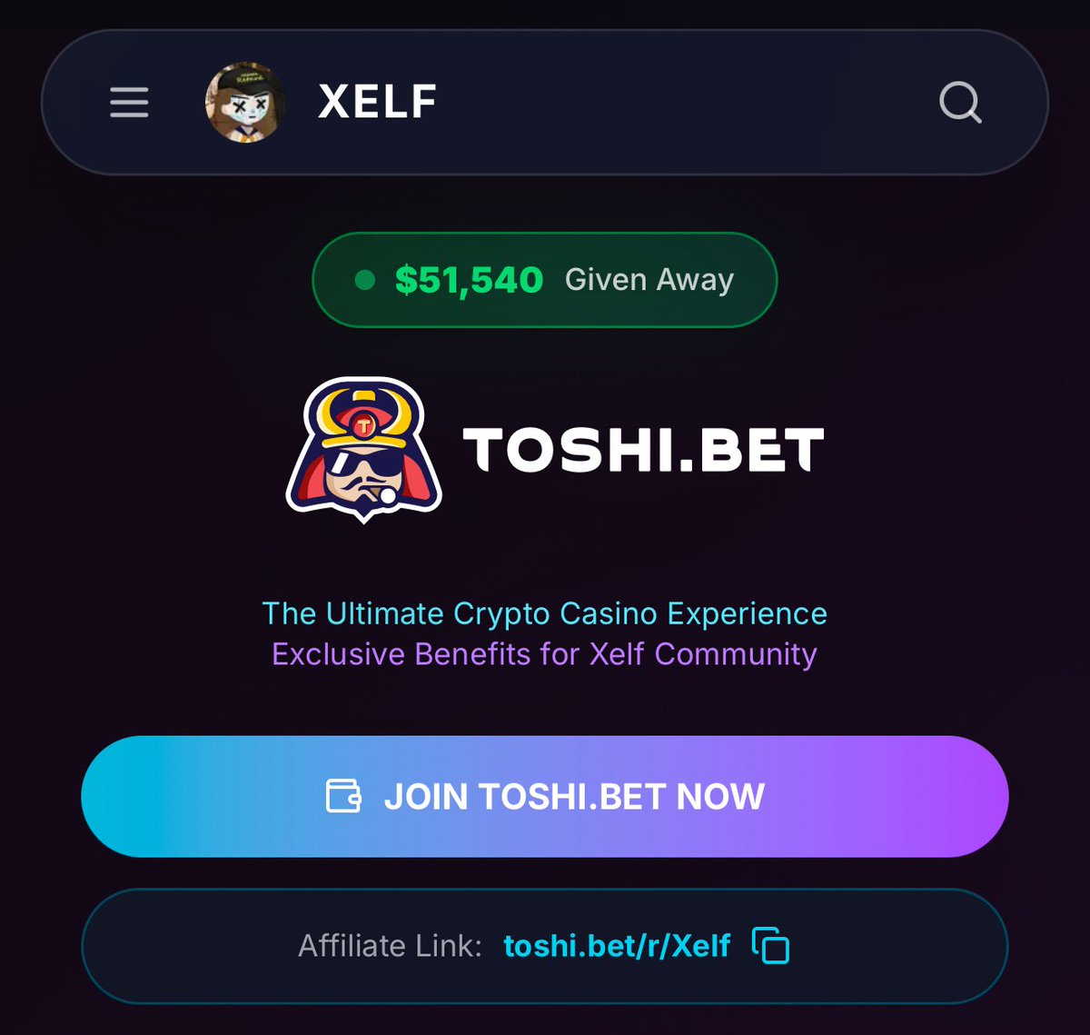 CodeXelf's tweet image. GM 

$52,540 Given Away 🤯

xelf.gg/toshi
