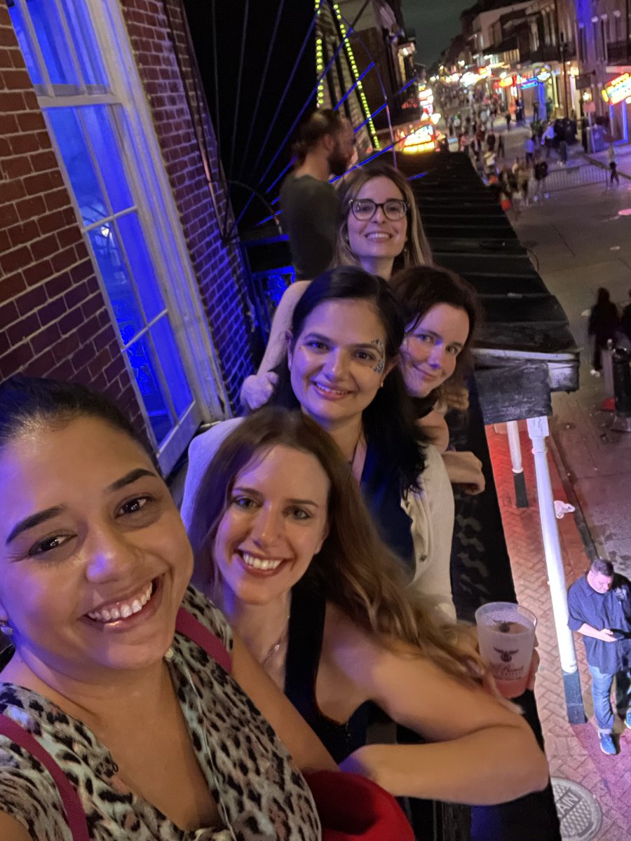 emmamgroarke's tweet photo. #ASHThrowback to #ASH22 in New Orleans! Hanging with my NHLBI crew @bhavishap29 @fergutierrezro1 Jen Lotter & Alana Vicente, and of course our favorite blood cells at the President’s Reception! @ASH_hematology https://t.co/sginQvmlPe