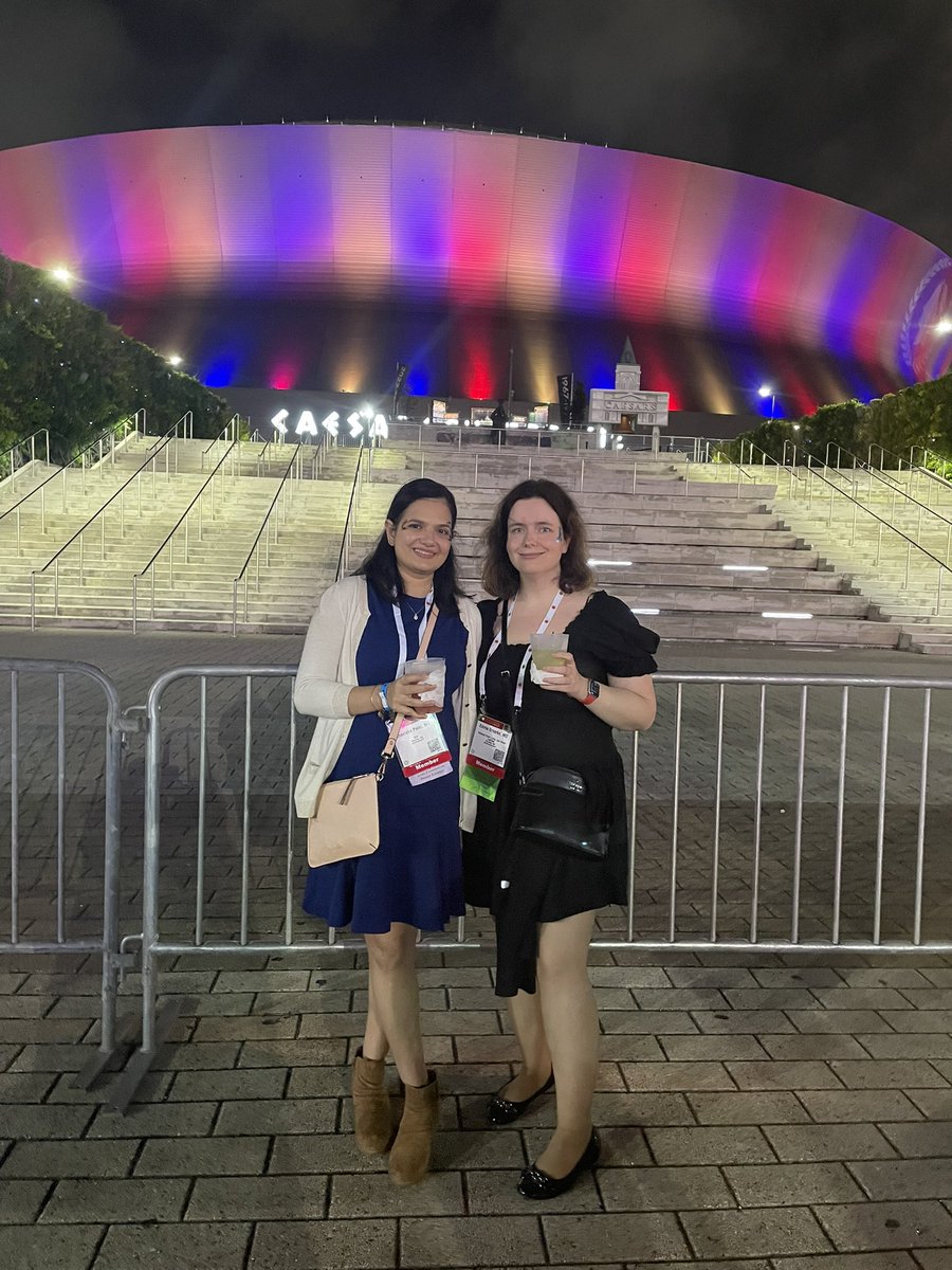 emmamgroarke's tweet photo. #ASHThrowback to #ASH22 in New Orleans! Hanging with my NHLBI crew @bhavishap29 @fergutierrezro1 Jen Lotter & Alana Vicente, and of course our favorite blood cells at the President’s Reception! @ASH_hematology https://t.co/sginQvmlPe