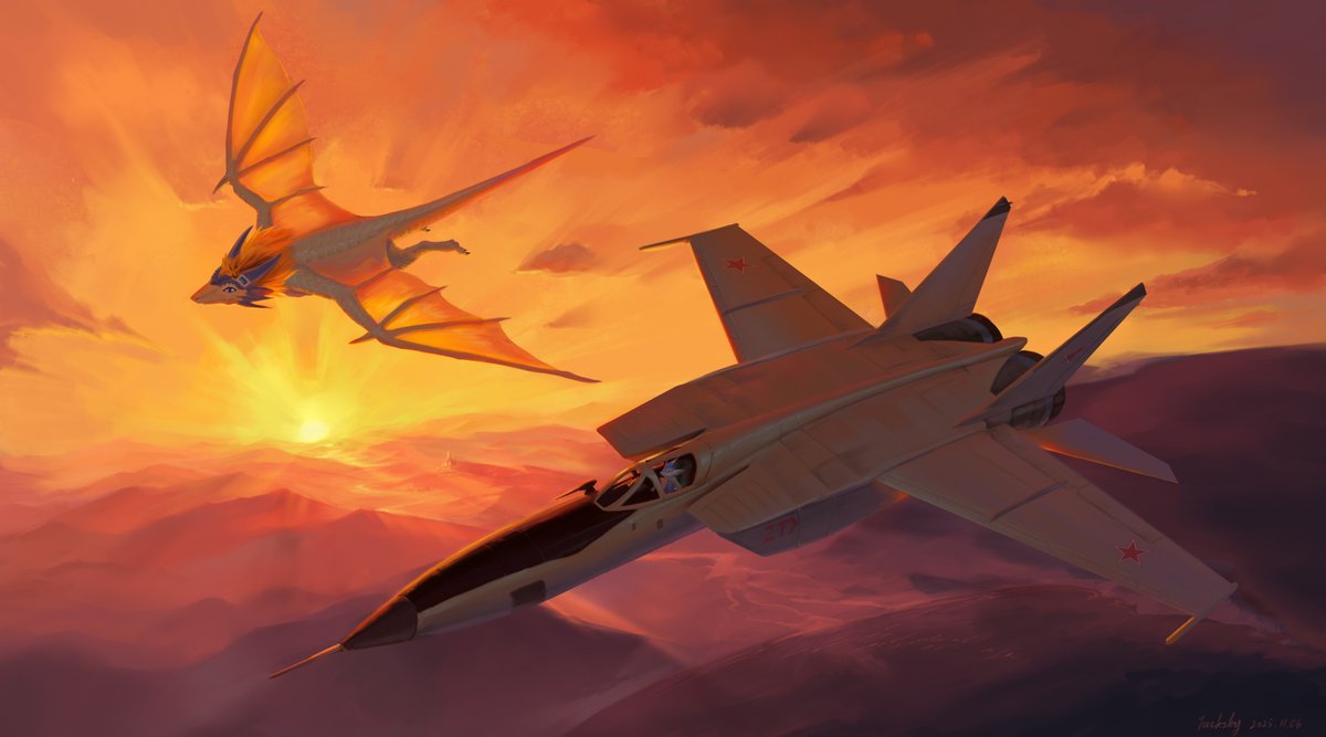 447Cf33251's tweet photo. 今年的新飞机 #MIG25 #dragon #furry https://t.co/OeFEqVS3q0