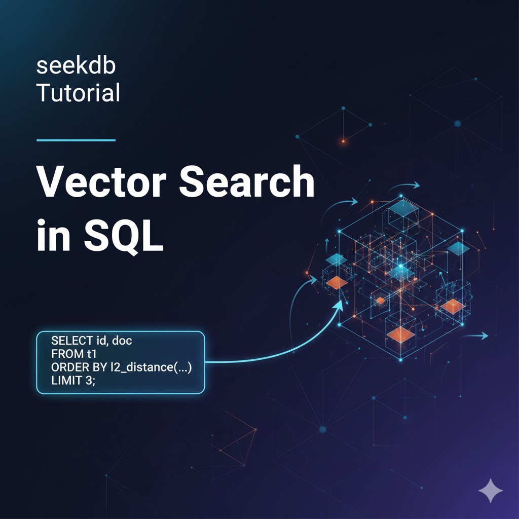 OceanBaseDB's tweet image. With seekdb, Vector Search is just SQL.

1⃣Create a table, 
2⃣Add a VECTOR index, 
3⃣Query with SELECT. 

Choose Exact Search for precision or Approximate Search for massive scale.

See the tutorial 👇 oceanbase.ai/docs/experienc…

#OceanBase #AI #VectorSearch #SQL
