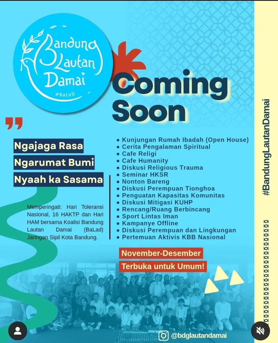 Agenda kegiatan Bandung Lautan Damai dan organisasi - organisasi yang berkerja sama lainnya