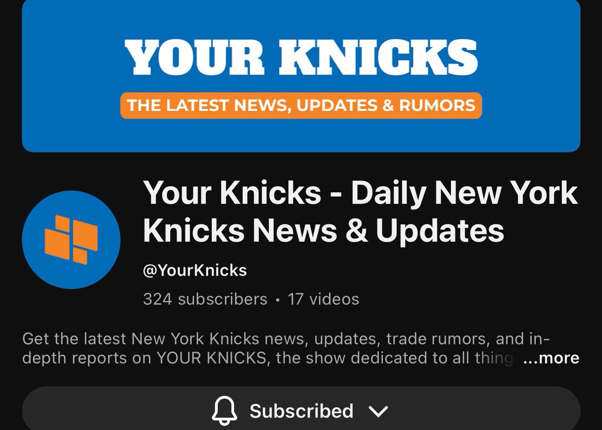 _the6thman's tweet image. 324 subs in 14 games: 23 per game! 
Thank you all. Big upgrades coming. 
Let’s hit 1,000 by the All Star Break. 

Subscribe now! 🚀

youtube.com/@yourknicks?si…
