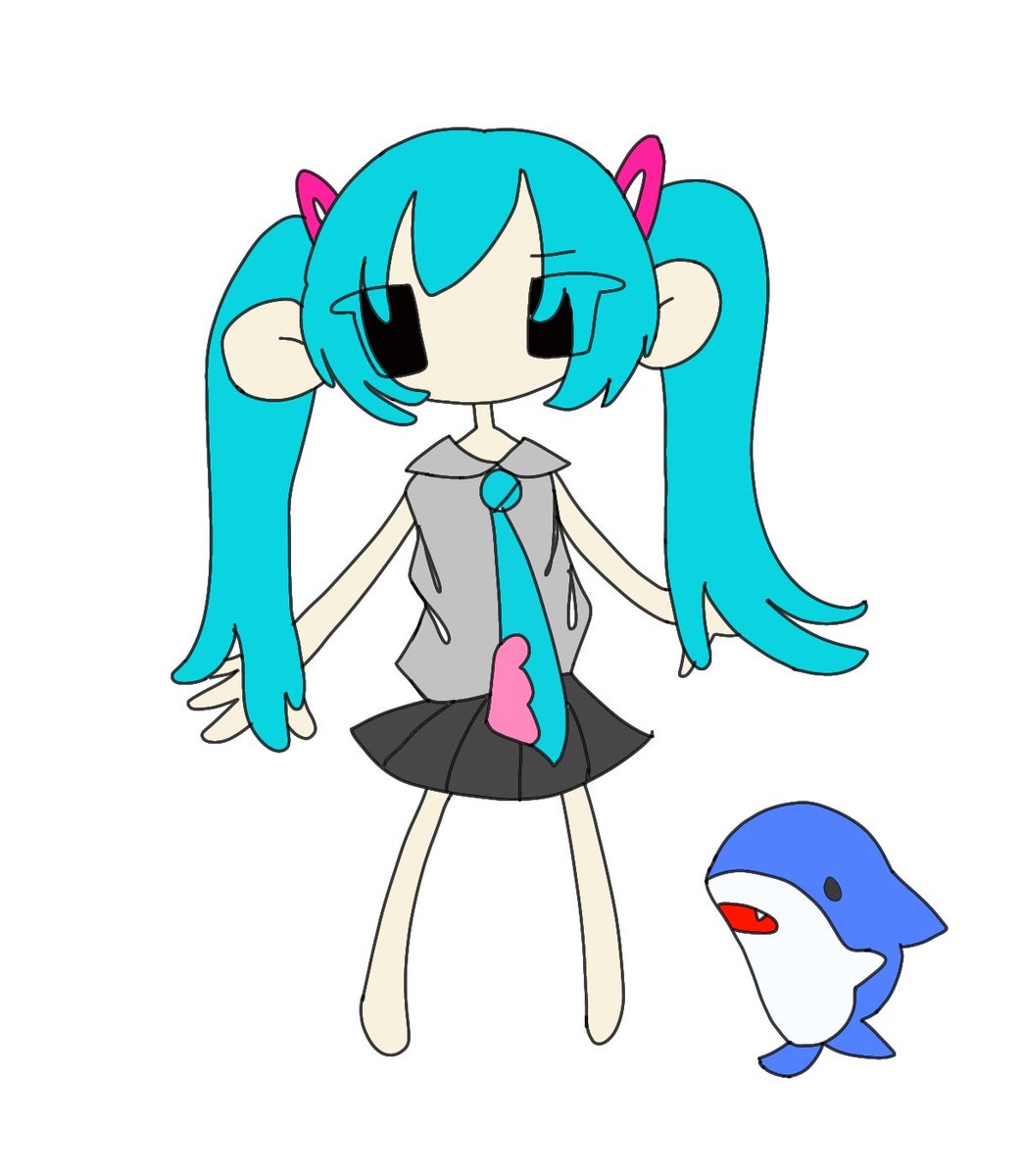 MarshDaiou's tweet photo. ボカロ曲イラスト連続投稿 #100日チャレンジ 95日目はこのサメ飼ってもいい？を描きました！

🕐制作時間25分

#ボカロ曲イラスト #ibispaint #このサメ飼ってもいい https://t.co/Js3ulO2cPk