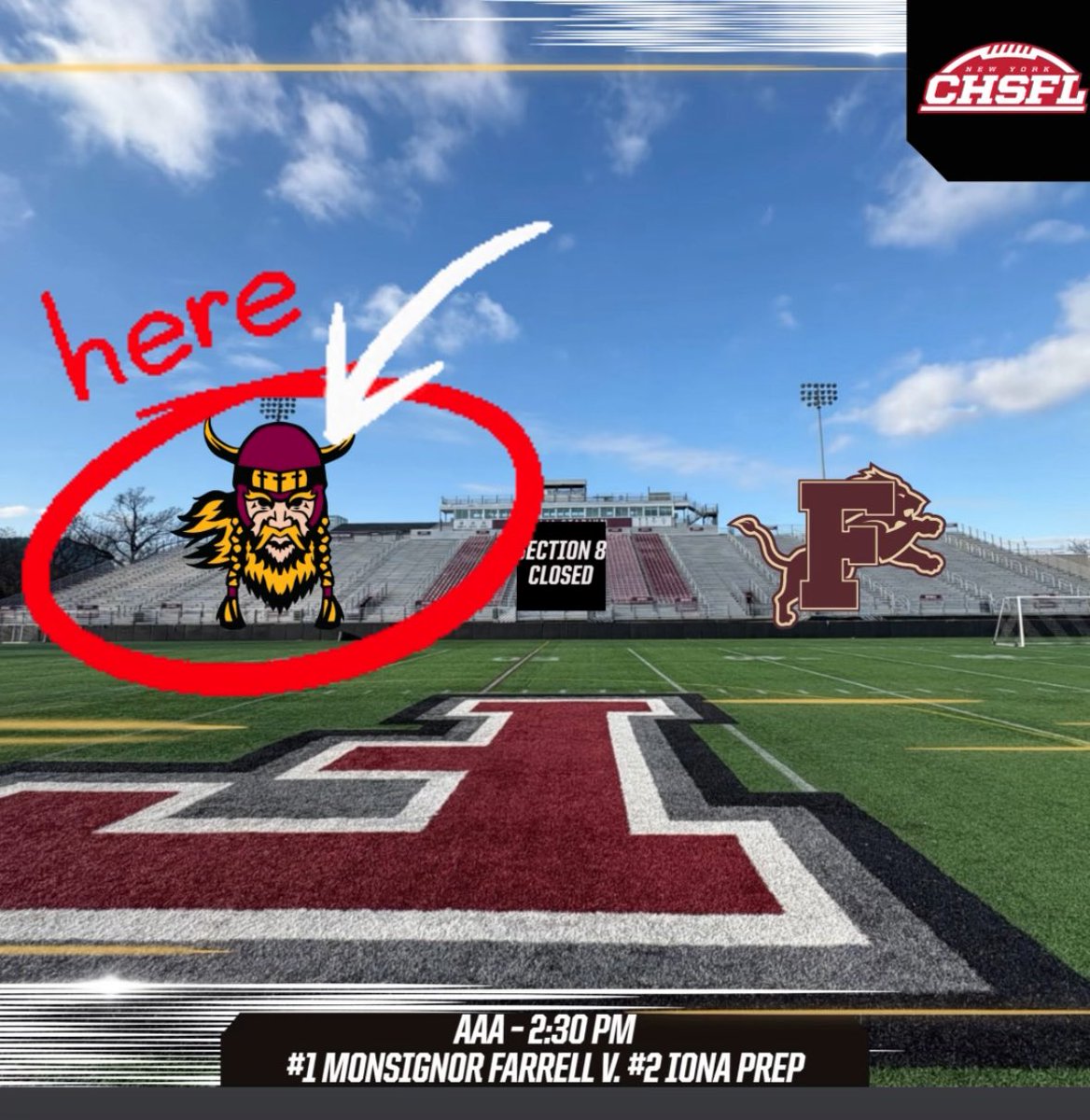 Let’s go, Gael Nation! We have Sections 1–7 at Fordham for Saturday’s <a href="/ionafootball/">Iona Prep Football</a> Championship Game. Pack the stands and bring the noise! 
#RepThePrep
 #GoGaels 🏈💥