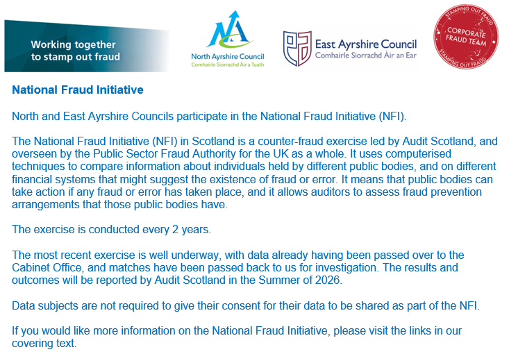 NAC_CorpFraud's tweet photo. For more information on the National Fraud Initiative (NFI), visit the links below:
https://t.co/x4oFEe0Xyu
https://t.co/F8DaJORKbF
https://t.co/oJ6U6cNNzz https://t.co/PqQDOOjkM5