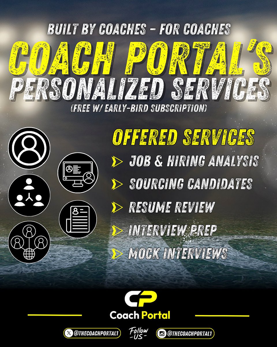 CoachPortalHQ's tweet image. 🟢Coach Portal, the first centralized coaches database, is now OPEN and SEARCHABLE!

➡️Take advantage of our Personalized Services for FREE with the early-bird subscription!

🔗Register at coach-portal.com with the Level Up Subscription for $1.99 per month and receive the…
