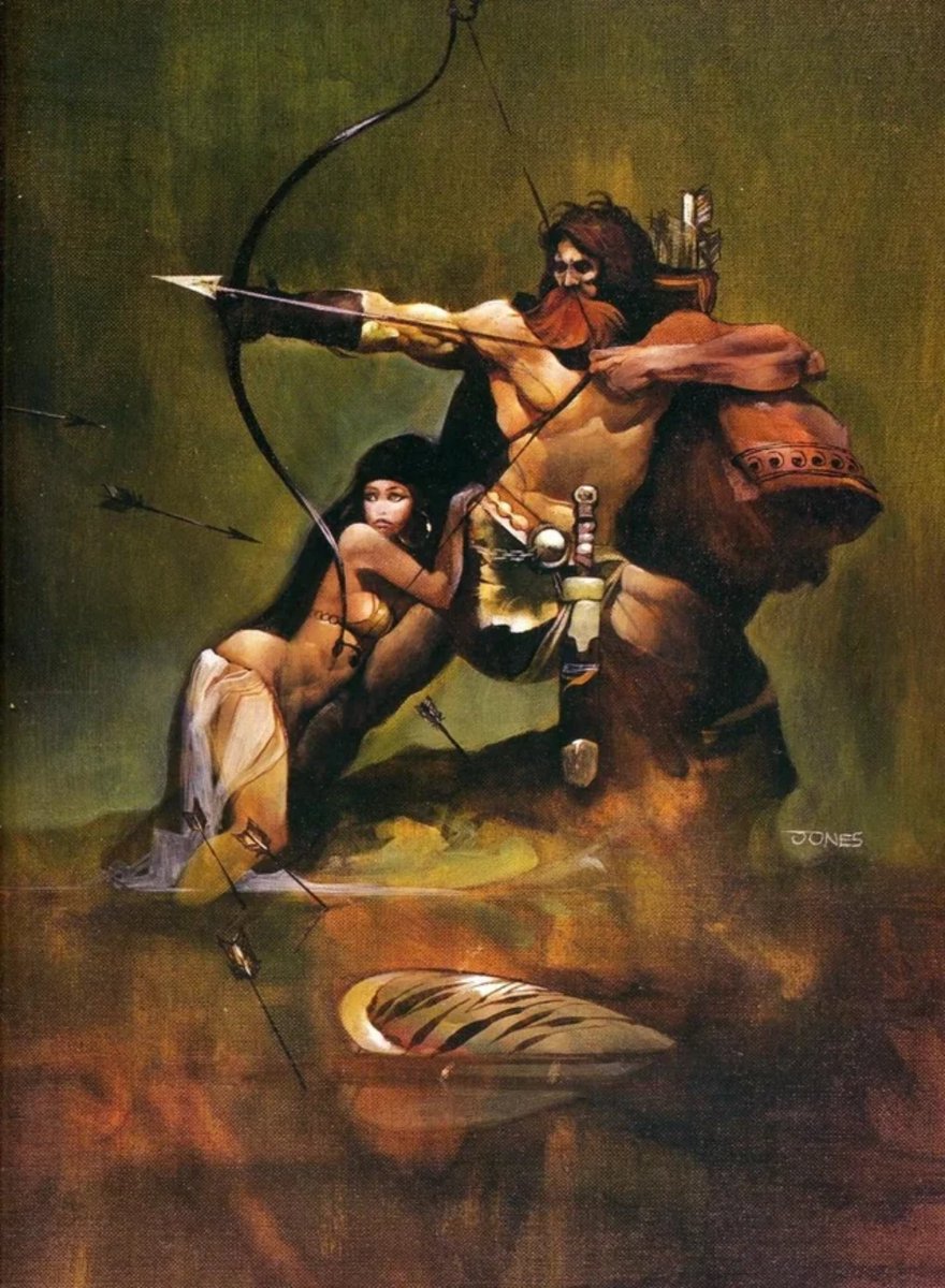 Norvell W. Page "Sons of the Bear-God" book cover art by Jeffrey Catherine Jones (1969)
#fantasyart
