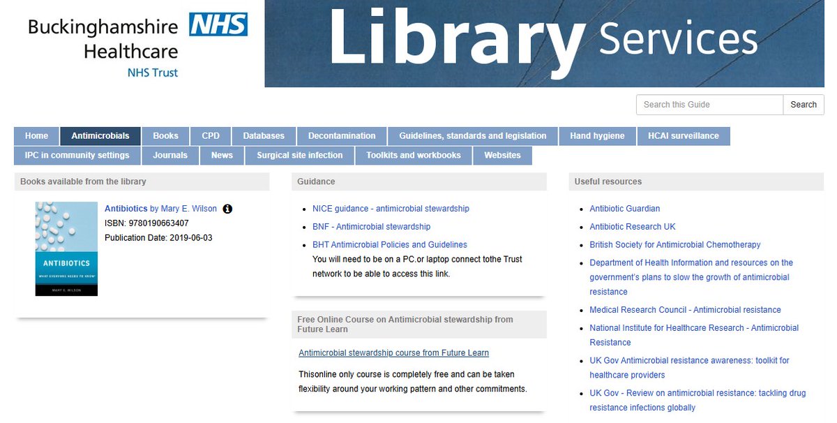 bucksnhslibrary's tweet image. 👊As World #AMR Awareness Week draws to a close, remember to check our antimicrobials subject guide 👉
buckshealthcare.nhs.libguides.com/ipc/antimicrob…
#BHTLibrary #AntimcrobialResistance