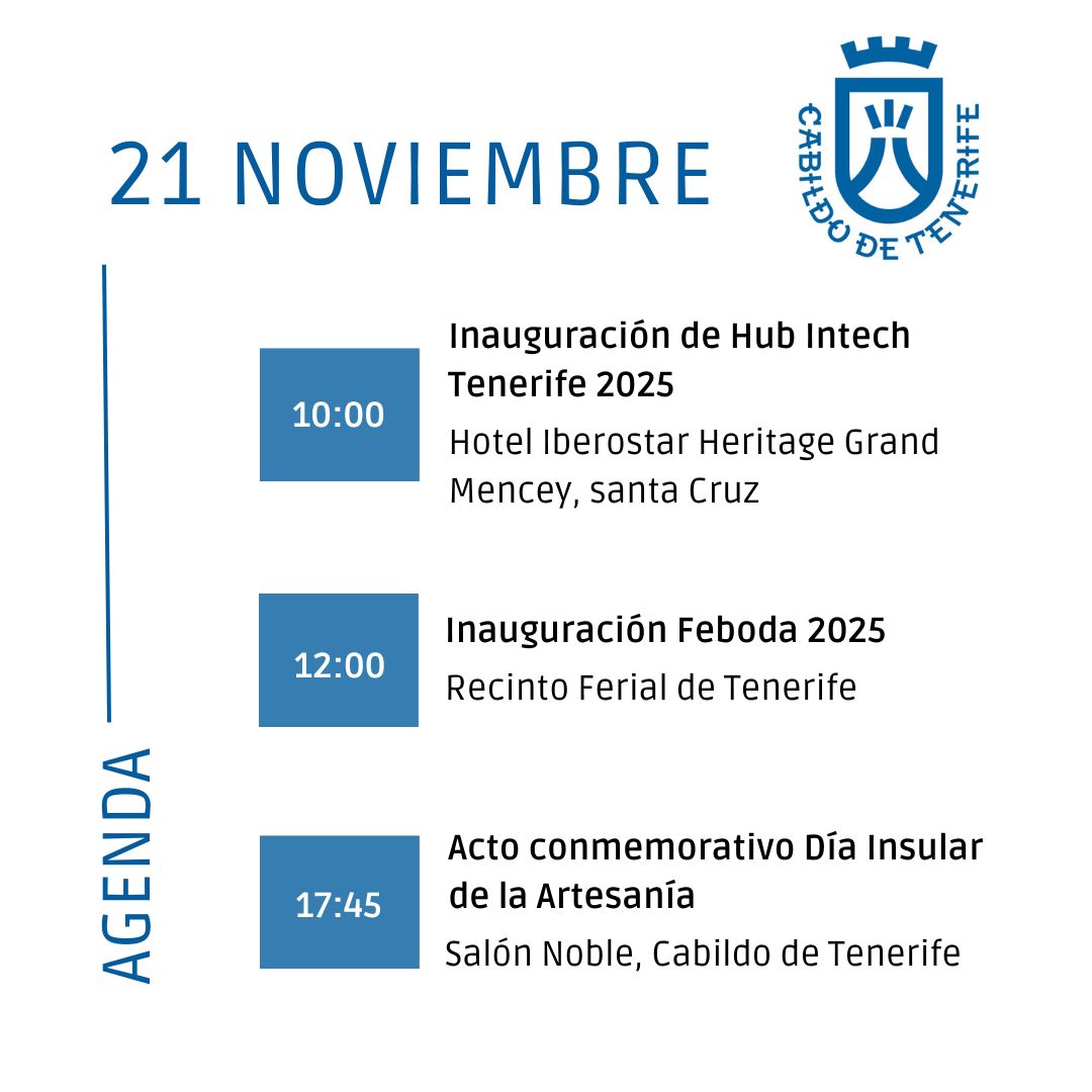 #Agenda🗓️ #CabildoTenerife🏴󠁧󠁢󠁳󠁣󠁴󠁿 21 de noviembre 2025