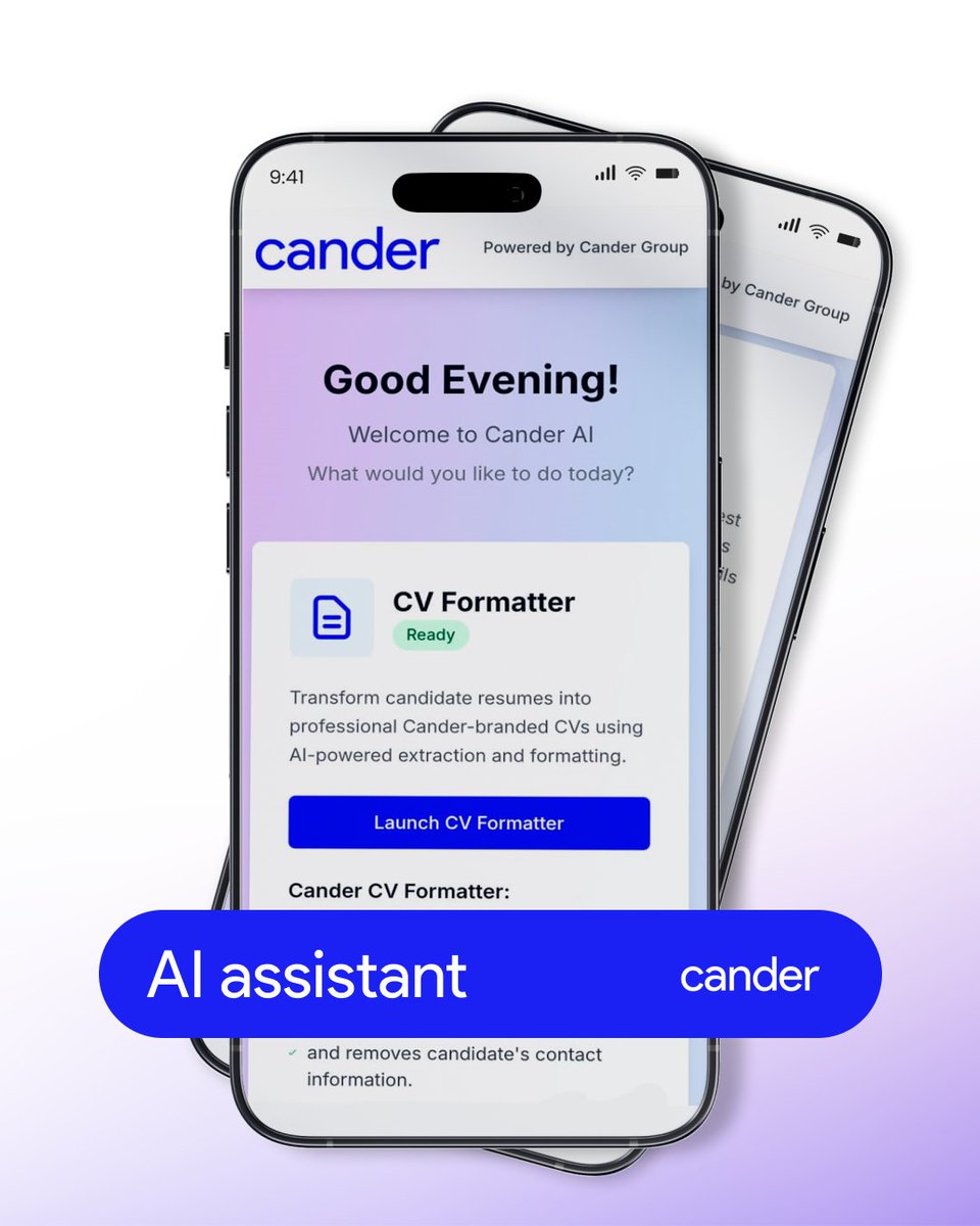 cander_group's tweet photo. ai is everywhere - and recruitment is no exception.

so we did what most teams do: researched the tools, compared platforms, trialled the “solutions.”

but nothing really fit.
so we built our own!

2 internal assistants now support us:

• a cv assistan
• an outreach assistant https://t.co/B5BTJL8PWN
